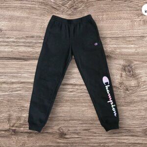 Champion Girls Jogger 10/12 Standard Fit Powerblend Fleece Full Length Black